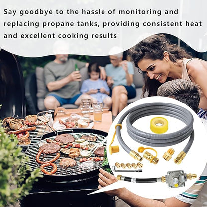 MIV Upgraded 10ft Upgraded Propane to Natural Gas Conversion Kit for Weber Genesis, Genesis II, Spirit, Spirit II Grills, Natural Gas Hose with Regulator for Genesis, Genesis II, Spirit
