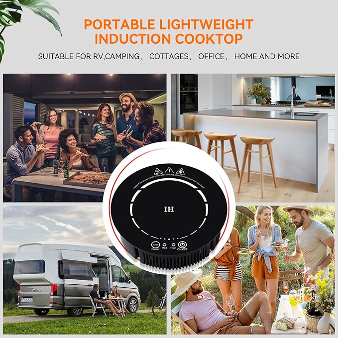500W / 120V Small Induction Cooktop - 7.7" Mini Portable Countertop Burners Induction Hot Plate Electric Stove for Candle Making, RV, Office, Tea Room, Camp, Tea party