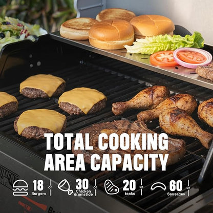 Monument Grills 4 Burner Stainless Steel Mesa 2 Propane Gas Grill, Assembles in 30 Mins, 525 sq.in, 37,000 BTU, Broil Zone, Foldable Side Shelves, Built in Thermometer, with Storage Basket