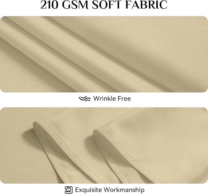 Softalker Square Tablecloth, Waterproof Table Cloths Wrinkle Free Fabric Washable Polyester Table Cover for Dining Tables Party Outdoor Camping Parties Buffet - 54 x 54 inch,Khaki