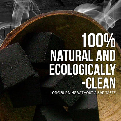 Tom Coco 72 Natural Charcoal Cubes - 25 mm Coals - Coconut Charcoal for Grilling and Relaxation (1)