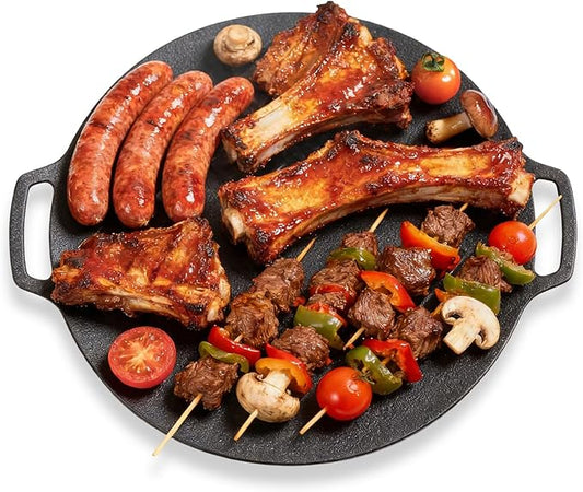 Korean Grill Pan,Round Premium BBQ Grill Pan,Non-stick Griddle Plate for Gas Stove Indoor Outdoor Camping Party(36cm)