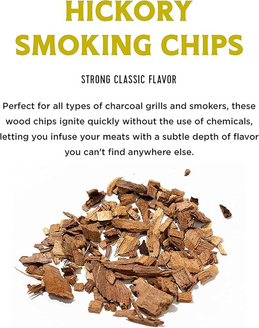 Fire & Flavor Premium All Natural Hardwood Smoking Chips, 2-Pack, 2 Pounds, Hickory