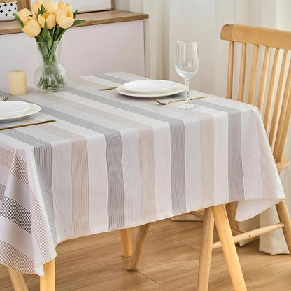 LIBERECOO Heavy Duty Vinyl Tablecloth with Flannel Backing Waterproof Oil-Proof Plastic Table Cloth Stain-Resistant Wipeable Rectangle or Square Table Cover for Indoor and Outdoor 54 x 54 Inch