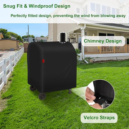 Outdoor Grill Cover Fits Royal Gourmet CD1824EN/CD1824EC Charcoal Grill, Waterproof 600D Heavy Duty Barrel Grill Cover, Fade Resistant & Rip-Proof BBQ Grill Covers for CD Series.
