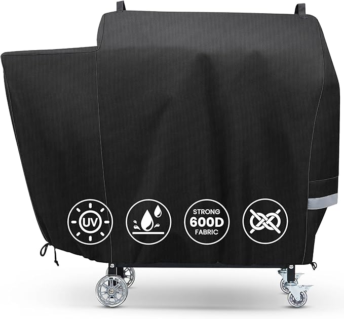Grill Cover for Rec Tec RT-590, Recteq Deck Boss 590/800 Wood Pellet Grill - Heavy Duty Waterproof Fade Resistant Outdoor Smoker Cover with Elastic Drawstring for Rectec RT-590 Grill Accessories
