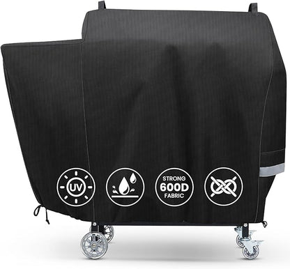 Grill Cover for Rec Tec RT-590, Recteq Deck Boss 590/800 Wood Pellet Grill - Heavy Duty Waterproof Fade Resistant Outdoor Smoker Cover with Elastic Drawstring for Rectec RT-590 Grill Accessories