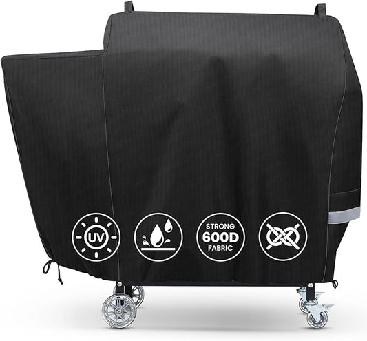 Grill Cover for Rec Tec RT-590, Recteq Deck Boss 590/800 Wood Pellet Grill - Heavy Duty Waterproof Fade Resistant Outdoor Smoker Cover with Elastic Drawstring for Rectec RT-590 Grill Accessories