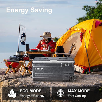 BODEGACOOLER 12 Volt Car Refrigerator,80 Quarts Portable Fridge,75L RV Freezer Single Zone,with APP Control,-4℉-68℉ Car Cooler,12/24V DC & 100-240V AC for Travel, Camping,Outdoor,Truck,SUV