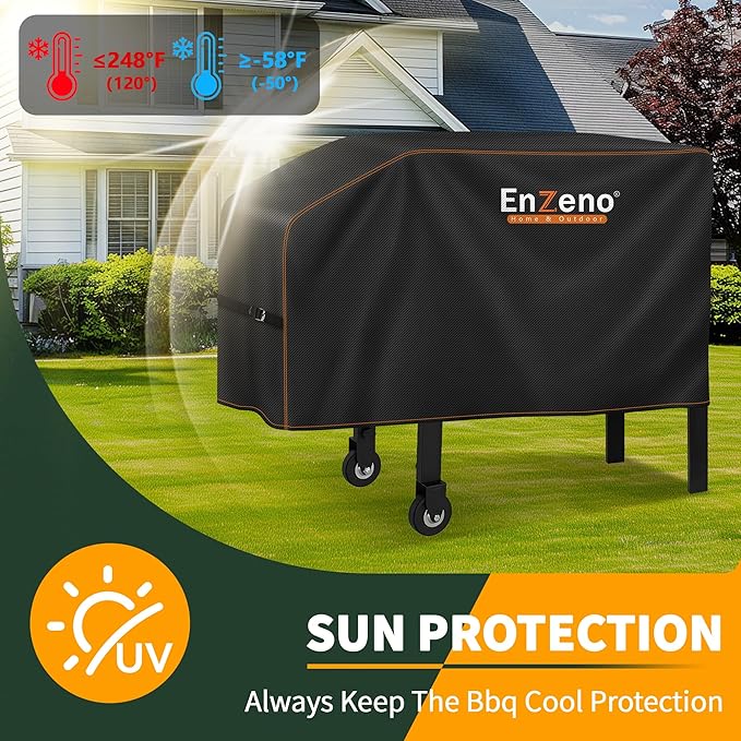 Enzeno Grill Cover for Blackstone 22”and 28”Single Shelf Griddle Cover，Griddle Accessories Grill Cover for Outdoor Grill Waterproof and Windproof 44x22x25inch Black