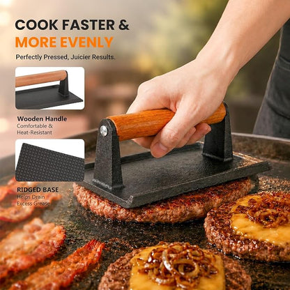 Overmont 31PC Griddle Accessories Kit, Spatula Set with Basting Cover Press | Flat Top Grill Tool Set with Enlarged Spatulas Scraper Tong Carry Bag, Professional Barbecue Gift for Outdoor BBQ Teppanyaki