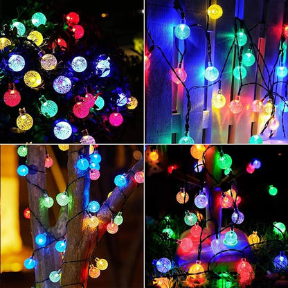 Solar String Lights Outdoor 100 Led 40 Feet Multi-Color Crystal Globe Lights with 8 Lighting Modes, Waterproof Solar Powered Patio Lights for Garden Yard Porch Wedding Party Decoration