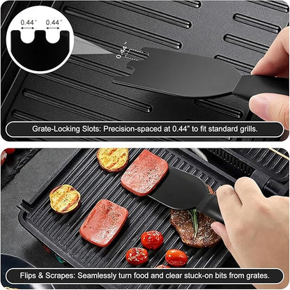 2-Pack Cleaning Sponge 12207 and 1-Pack Grill Scraper for George Foreman Grill, Kitchen Sponges and Scraper Compatible with Most Other Indoor & Outdoor Grills with Grooves and Sandwich Makers