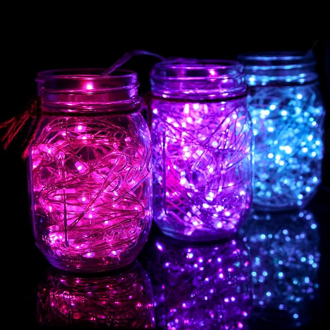 OMIKA LED String Lights Indoor Fairy Light Multi Color Changing, Waterproof Firefly Lights with Remote for Indoor, Bedroom, Wedding, Outdoor Christmas Decor (40 ft 120 LEDs USB & Battery Powered)