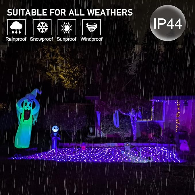 weillsnow 500 LED Halloween String Lights,164 FT Twinkle Lights Waterproof | Purple, 8 Modes, Plug in, Timer & Memory Function, for Halloween Party Garden and Home Decor, Indoor&Outdoor Use