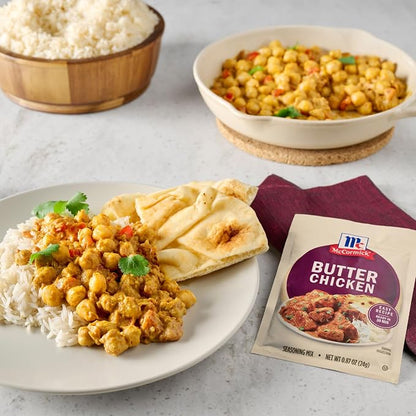 McCormick Seasoning Mix, Butter Chicken, For Aromatic Indian Butter Chicken That’s Ready in 30 Minutes, 0.87 oz (Pack of 12)