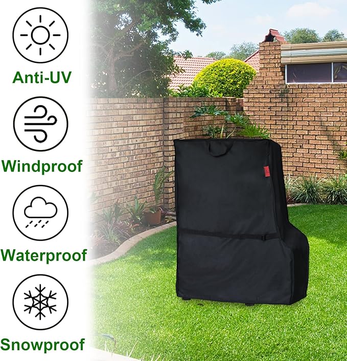 Smoker Cover Fits Bradley Smoker BS611 & BTDS76P 4-Rack Outdoor Natrual Draft Digital Vertical Smoker(Compared to Bradley 990025), Cover Geny Heavy Duty Waterproof Outdoor Cover (26"W x 20"D x 35"H)