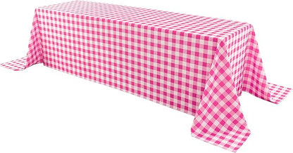 Classic Gingham Buffalo Tablecloth Fabric - Oblong 90x132 Inch Water Proof Checkered Table Cloth for Indoor Outdoor - Table Cover for Birthday, Picnics, BBQs, and Parties