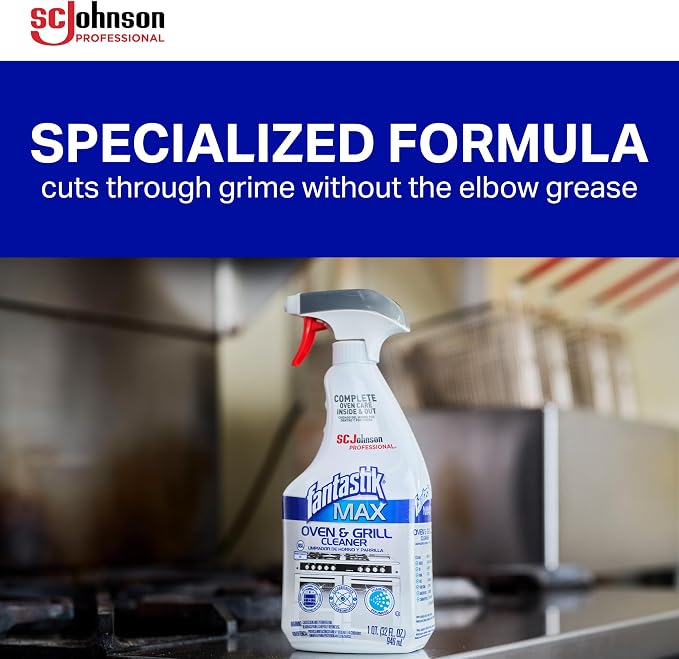 SC Johnson Professional Fantastik Max Oven & Grill Cleaner Spray, Cleans Inside and Out, 32 Fl Oz