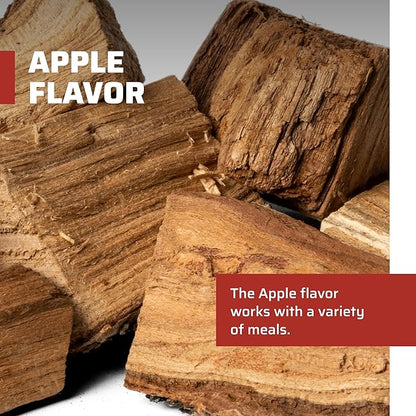 Camp Chef Premium Hardwood Chunks - Wood Chunks for Smoking & Outdoor Grilling - Compatible with Pellet Grills, Smokers & Barbecues - Made in The USA - Apple, 432 cu in