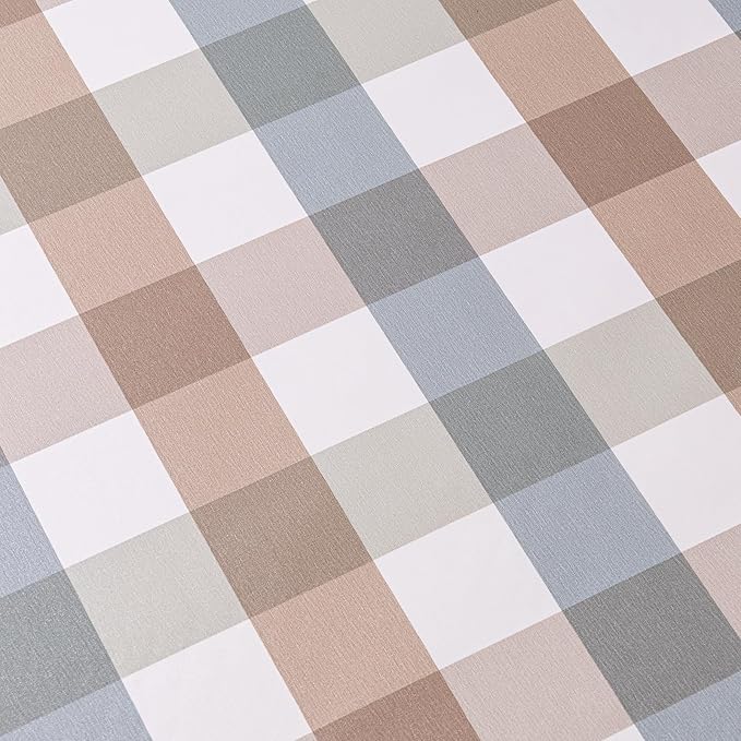 Rectangle Vinyl Tablecloth 100% Waterproof Heavy Duty - 55x108 Buffalo Plaid Checkered PVC Table Cover for Outdoor Picnic Camping Patio - Wipe Clean Plastic Table Cloth for BBQ Party Decor