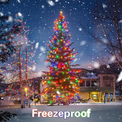 C7 LED Christmas Lights - 25FT Outdoor Multicolor String Lights, Vintage Hanging Decor for Roofline, Xmas Tree, Patio, Holiday Party, Wedding, Green Wire