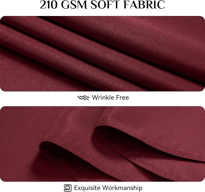 Softalker Rectangle Tablecloth, Waterproof Table Cloths Wrinkle Free Fabric Washable Polyester Table Cover for Dining Tables Party Outdoor Camping Parties Buffet - 60 x 120 inch, Burgundy