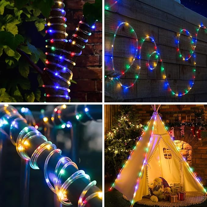 ANJAYLIA 66FT 200 LED Color Changing Rope Lights with Plug and Remote | Led Outdoor Waterproof Rope Light with Color Option, 7 Modes, Timer, Memory, Remote For Bedroom, Deck, and Holiday Decor