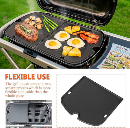 7034 Cast Iron Cooking Griddle Plate for Weber Traveler Portable Gas Grill Accessories, Griddle Replacement Parts for Weber Traveler 9010001 Outdoor BBQ Grill Replacement Part, 13.57 x 12.42 Inches