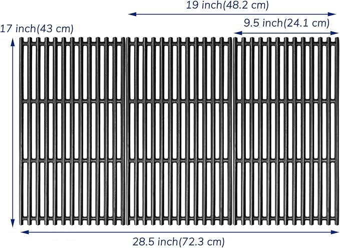Utheer 17 inch Cast Iron Cooking Grate for Charbroil Tru Infrared 463255020 463242716 463242715 463276016 466242715 466242815 463257520, Replacement Grill Parts for Nexgrill 720-0882A