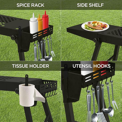 boldworks Griddle Stand for Blackstone Griddle Table Fits Blackstone Table Top Grill 17 Inch and 22 inch Portable with Folding and Height Adjustable Legs