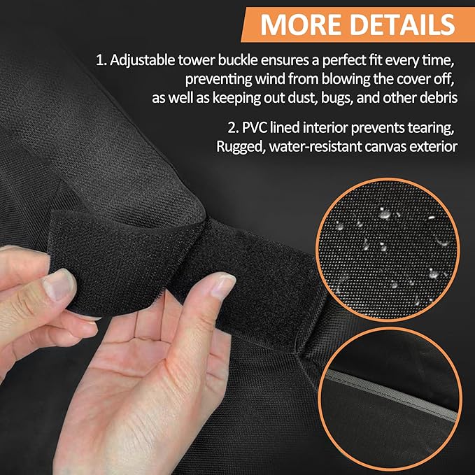 Grill Cover for Nexgrill Neevo 720 Plus Smart Grill with Air Fryer,70" L x 24" W x 43" H-Black 600D Heavy Duty Waterpoorf UV Outdoor Fade Resistant BBQ Grill Cover for Tytus Fresno Island Grill
