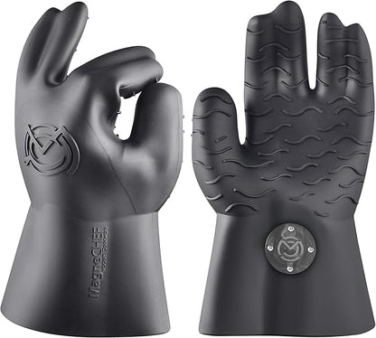 MagneCHEF Freedom Series Magnetic Quick-Release BBQ Gloves – Get Out Fast, 500°F Heat Resistant Silicone, 3mm Thick, Non-Slip Grip, Waterproof & Easy Clean