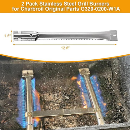 Grill Replacement Parts for Char-Broil Classic 280 2-Burner 463672817 463672717 Gas Grill G320-0200-W1A Grill Burner G215-0203-W1 Heat Tent Stainless Steel Cooking Grate Adjustable Crossover Tube