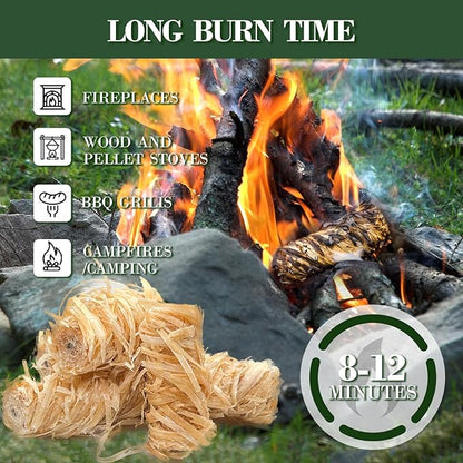 110PCS Fire Starter-Natural Fire Starters for Campfires, BBQ, Fireplaces, Barbecues, Chimneys, Fire Starters for Pizza Ovens, Fireplaces, Grills and Other Scenarios, Charcoal Starters