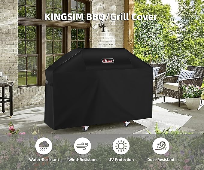 63 Inch Grill Cover for Weber New 2022 Genesis 300 and Genesis 300 Series, Outdoor BBQ Gas Grill Cover, Heavy Duty Waterproof Fade Resistant, Compared to Weber 7757