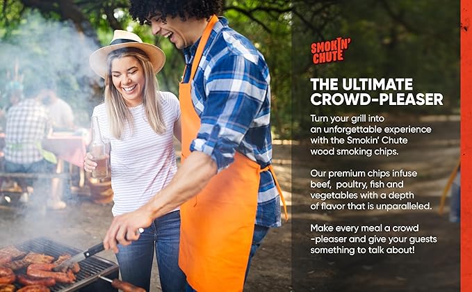 Smokin' Chute Hickory Wood Chips for Smoker - Bold & Hearty Flavor - No Soaking Needed - BBQ Wood Chunks - Made in USA Specially Designed and Hand Sorted to Work with The System