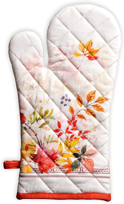 Maison d'Hermine Oven Gloves 100% Cotton Oven Mitt (7" x 13", Pack of 1) | With Loop Heat Resistant BBQ Cooking Gloves Baking Kitchen Handling Hot Pans Thanksgiving Christmas - Amarante