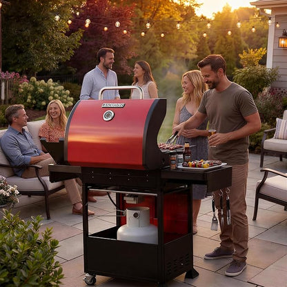 HUGROVE 4 Burner Propane Gas Grill with Side Burner, 601 Sq. In. Cooking Area with Warming Rack 56,000 BTU BBQ Grill with Porcelain-Enameled Cast Iron Grates for Outdoor Cooking