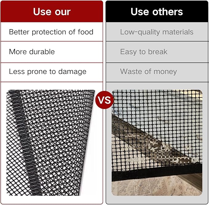 2 Pack Grill Mesh, Non Stick BBQ & Baking Mats, Heavy Duty, Reusable and Easy to Clean, Works on Gas, Charcoal and Electric BBQ (15.7 x 13 Inch x 2 pcs)