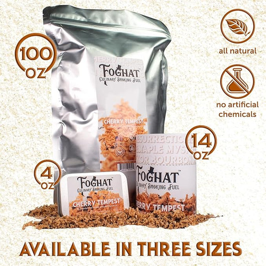 Cocktail Smoker Wood Chips - 14oz Cherry Tempest Shavings for Smoker, Whiskey & Drink Infuser Kit - All Natural, Culinary Wood Smoking Chips for Cocktail Smoke Gun & Drink Smokers