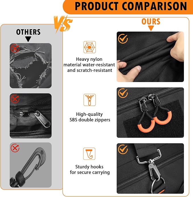 Grill Carrying Bag, Grill Cover Compatible with Ninja OG951 OG850 Woodfire Pro XL Outdoor Grill & Smoker, Grill Storage Carry Bag with Multi Pockets for Grill Accessories, Bag Only
