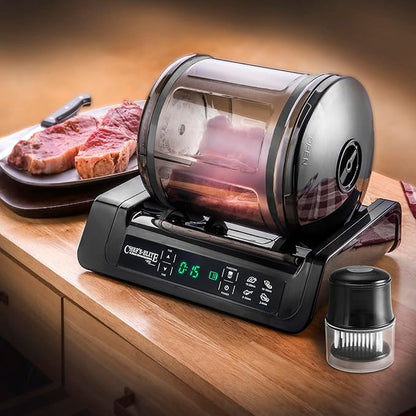 STX International Chef's Elite Vacuum Marinator & Tumbler | Marinate Meat & Vegetables in 15 Minutes | Adjustable Timer | Auto Shut-Off | Meat Tenderizer Included