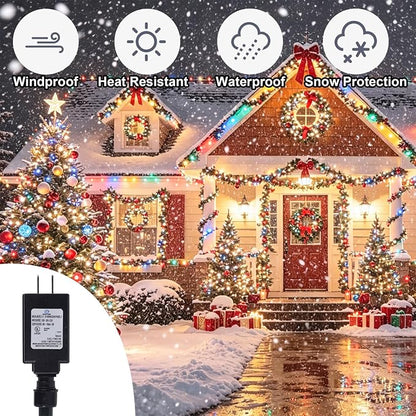 WATERGLIDE 300LED Smart Color Changing Halloween Lights with Remote & APP Controlled, 98.5ft RGB Fairy String Lights, Music Sync Multiple Modes, Waterproof Holiday Xmas Tree Home Indoor Outdoor Decor