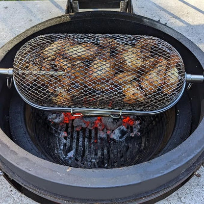 MixRBBQ Rotisserie Basket Grill Accessories, Stainless Steel Rotisserie Baskets for Napoleon 64000 Outdoor Grill, Universal Fits for Kabobs French Fries Veggies Fits