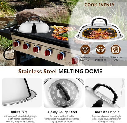 25Pcs Griddle Accessories Kit for Blackstone, Joyfair Stainless Steel Flattop Grilling Spatula Accessory Tools Set with Smash Burger Press Basting Cover for Outdoor BBQ Hibachi Cooking (PP Handle)