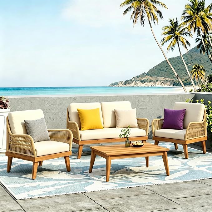 Outdoor Throw Pillows with Inserts, Waterproof Pillows for Outdoor Seating, Square Decorative Garden Cushion for Patio Furniture, Bed, Couch, Sofa(Yellow, 18" x 18" (Pack of 2))