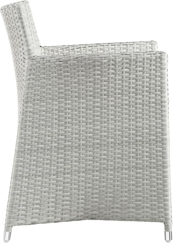 Lexmod Junction 7 Piece Outdoor Patio Dining Set with Cushion, Gray/White