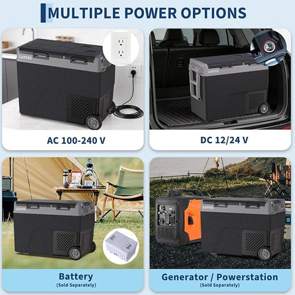 Car Refrigerator, 61QT(58L) Dual Zone Car Fridge Portable Freezer Compressor Electric Cooler, Portable Refrigerator, Rapid Freezing, -4°f to 68°f, 12/24V Can Internal Battery (Not Included) LCD Built-