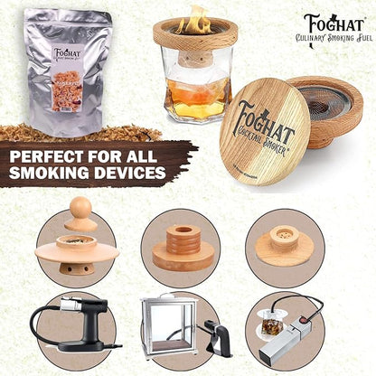 Foghat Cocktail Smoker Wood Chips - 100oz Maple Myst Shavings for Smoker, Whiskey & Drink Infuser Kit - Natural, Culinary Wood Smoking Chips for Hand held Cocktail Smoke Gun & Bourbon Drink Smokers